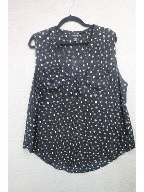 Torrid Sleeveless Chiffon Buttons Tunic-1X-Skulls, Star & Diamonds-Whimsigoth